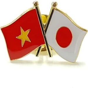 Pin Badge Friendship Flag Japan x Vietnam Pin Batch Souvenir Japanese Style Japan Gift Tourism Local Old Fashioned Traditional Folk Art Travel