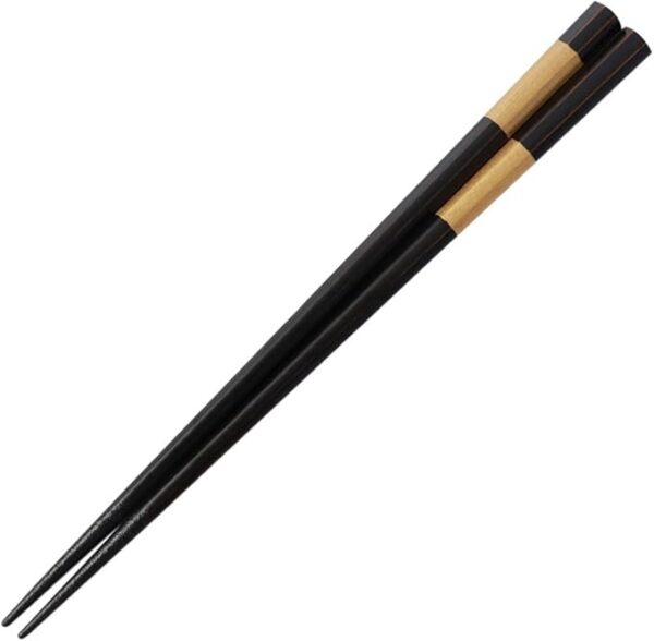 Chopsticks for Men, Dishwasher-safe, Wooden, 9.4 inches (24 cm), 1.5 inches (24 cm), 1 Half Silver Point, 1 Half Octagonal, Chopsticks, Thick, Stylish, Made in Japan, Popular, 1 Pair, Non-slip,