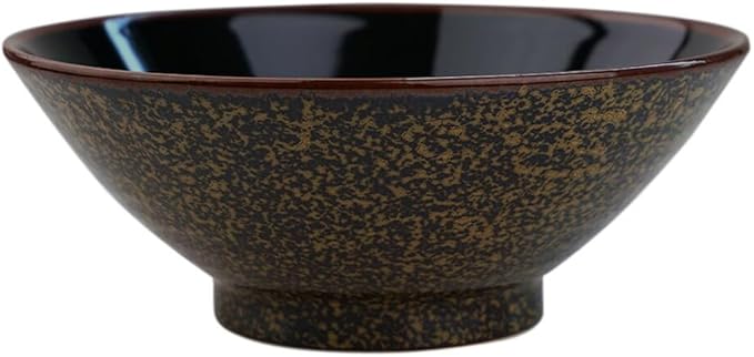 K's Kitchen Outlet Donburi 33.4 fl oz (950 cc) Buckwheat Bowl with Soba Udon, Regular Size, Ramen, Pot, Black, Stylish, Made in Japan, Mino Ware, Rice Bowl, Japanese Cutlery, Classic, Commercial Use
