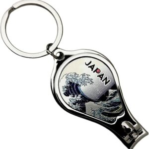 Hokusai Namiura keychain, nail clippers, bottle opener