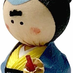 Samurai, Rolling Doll, Made in Japan, Roly-Up Koboshi Lucky Charm, Japanese Souvenir, Folk Art, Mini Doll, Samurai, Figure, Anti-Fall Amulet, Doll, Interior Decoration