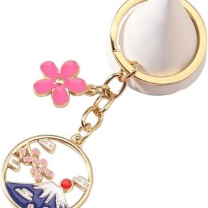 [ALOHAMONI] Cherry Blossoms, Mt. Fuji Petals, Japanese Style Keychain, Keychain, Keychain, Enamel, Charm, Tassel, Pink, Japan, Japanese Miscellaneous Goods, Accessories, JAPAN Souvenir Tag, Good Lucky