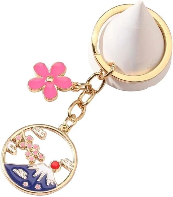 [ALOHAMONI] Cherry Blossoms, Mt. Fuji Petals, Japanese Style Keychain, Keychain, Keychain, Enamel, Charm, Tassel, Pink, Japan, Japanese Miscellaneous Goods, Accessories, JAPAN Souvenir Tag, Good Lucky