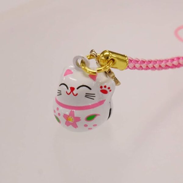 Matsumi Kogei Nettsuke, Made in Japan, 0.6 x 0.6 x 3.5 inches (1.5 x 1.5 x 9 cm), Cherry Blossom Cat Bell - Image 3