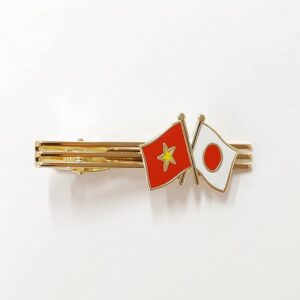 Tie Clip Friendship Flag Japan x Vietnam Tie Bar Souvenir Japanese Style Japan Gift Tourism Local Old Fashioned Traditional Folk Art Travel