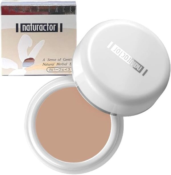 Naturactor Cover Face Foundation, 141 Natural, 0.7 oz (20 g), Concealer, Cover Foundation, Acne Scars, Spots, Pores, Made in Japan