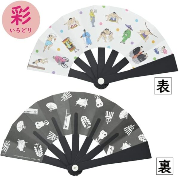 Irodori Paper Sumo Paper Fan, Fashionable, Summer Fan, Economic, Petite Gift, Souvenir, Present, Sumo Wrestling, Cute, Made in Japan - Image 3