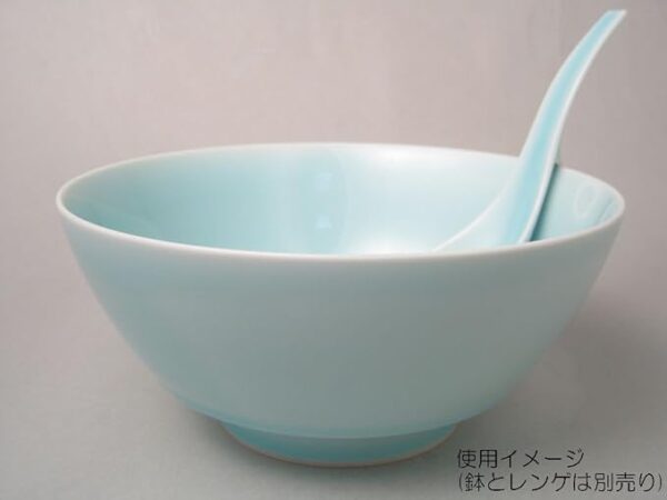 Arita Ware Ojiyama Kiln "Ultimate Renge" Ramen Spoon, Blue and White Porcelain, Approx. 16cm Diameter, Lotus Flower Design, Ceramic, Microwave and Dishwasher Safe, Made in Japan, R2036 - Image 3