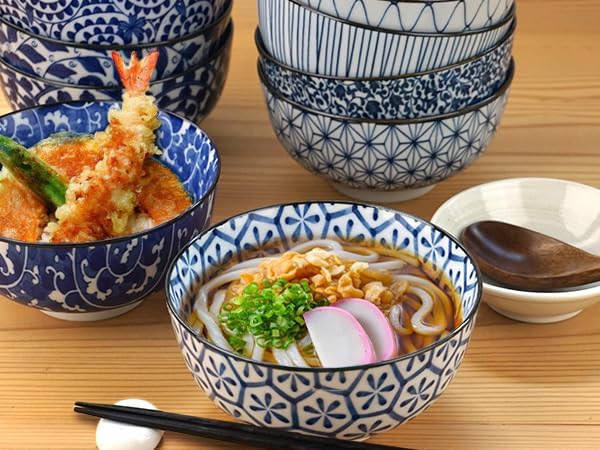 K's Kitchen Small Rice Bowl, 650 cc, 5.5 inches (14.1 cm), Small Donburi Ochazuke Bowl, 9 Patterns to Choose from, Small, Rice Bowl, Fashionable, Japanese Pattern, Made in Japan, Mino Waki, Mini Udon, - Image 5