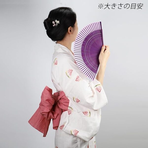 TOUWA Fan, Men's, Women's, Bamboo Ribs, Japanese Pattern, Lightweight, Japan, Souvenir, Festivals, Fireworks Shows, New Year's Parties, Recitals, Yukata, Kimono, Japanese Accessories, Kabuki - Image 5