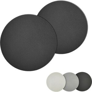 Diatomaceous Earth Coasters Made in Japan, Water Absorbing Coasters, Soft Round, Set of 2, Diameter 3.5 inches (9.0 cm), Antibacterial Silver Ion, Dark Gray
