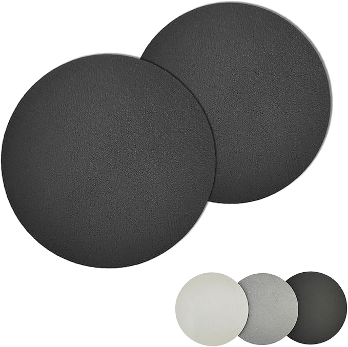 Diatomaceous Earth Coasters Made in Japan, Water Absorbing Coasters, Soft Round, Set of 2, Diameter 3.5 inches (9.0 cm), Antibacterial Silver Ion, Dark Gray