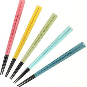 [Chopsticks] [Chopsticks Factory] Dishwasher-safe, Easy to Use Wooden Carving Chopsticks with Traditional Colors of Japanese Nippon 5 Pairs Set, Single Piece, 1 Pair/Chopsticks, Chopsticks, Chopsticks