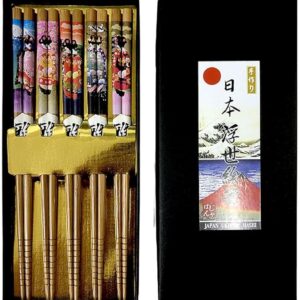 Set of 5 Wooden Chopsticks, Maiko Series, Mt. Fuji Cherry Blossoms, Bamboo Wooden Chopsticks Set of 5, Bamboo Chopsticks, Kyoto Maiko, Kyoto Maiko, Japanese Souvenirs, Foreign Souvenirs, Homestay