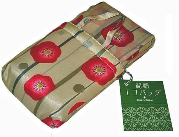 Kurochiku Japanese Pattern Shopping Eco Bag, Flower Housing Plum - Image 6