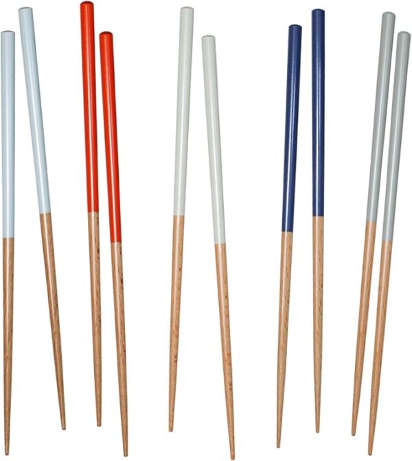 HAYATE Brand Chopsticks Stylish, Dishwasher Safe, Natural Wood, 9.1 inches (23 cm), Chopsticks with Anti-Slip Treatment (Fashionable Set of 5 Pairs) - Image 2