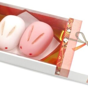 Artha Japanese Sweets Magnets, Red and White Rabbit Buns with Flower Knots, Set of 2, Magnets, Gift, Spirit of Japan, Authentic, MGW005495
