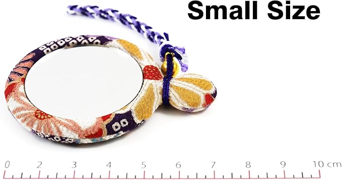 Flower Crepe Compact Mirror, Round Mirror, Japanese Pattern, Kimono Crepe (Muve Color) - Image 3