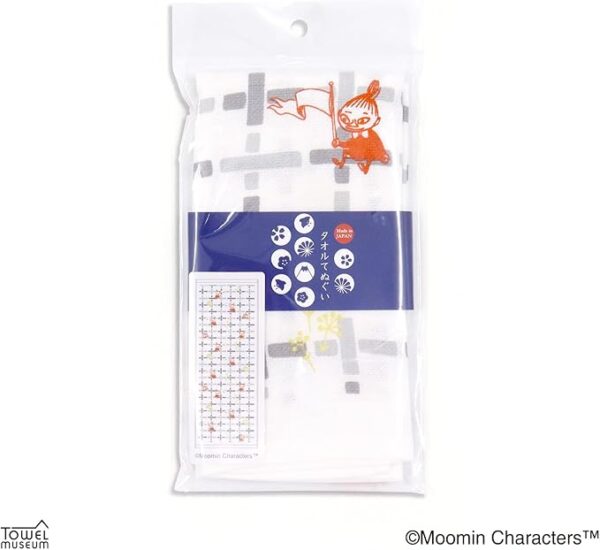 Towel Museum 47-0212120 Tenugui Towel, Made in Japan, 100% Cotton, Approx. 13.4 x 35.4 inches (34 x 90 cm), Moomin, Gray - Image 3