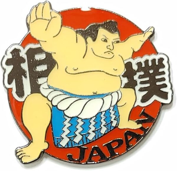 Sumo pin badge, souvenir, Japanese style, Japanese, sightseeing, local, old-fashioned, traditional, folk craft, travel