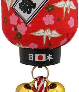 Matsumi Kogei Japanese Paper Lantern Magnet, Crane, Red