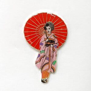 Maiko Snake Eye Pink Pin Badge Pin Badge Souvenir Japanese Style Japan Tourism Local Old Fashioned Traditional Folk Art Travel