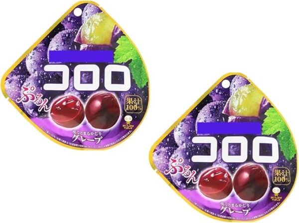 [Set of 2] Mikakuto Kororo Purunto Whole Grape with Skin, 0g x 2 packs