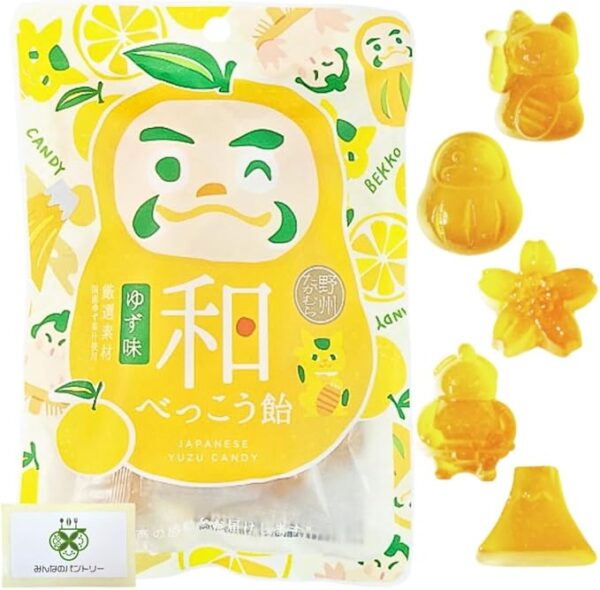 Noshu Takamura Japanese Bekko Candy Yuzu Yuzu 1.8 oz (50 g) [1 Bag] Japan CANDY SOUVENIR GIFT Japanese Souvenir Gift Japanese Souvenir Japanese Souvenir Japanese Style Traditional Lucky Cat Daruma