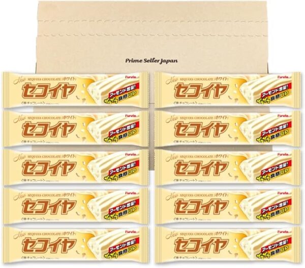 Furuta Sequoia Chocolate, White, 0.6 oz (18 g), Set of 10 PSJBOX Chocolate, Sweets