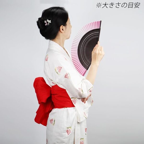 TOuWA Men's Ladies' Fan, Bamboo Ribs, Japanese Pattern, Lightweight, Japanese Souvenirs, Festivals, Fireworks Displays, New Year's Parties, Recitals, Yukata, Kimono, Japanese Accessories, Kabuki - Image 5