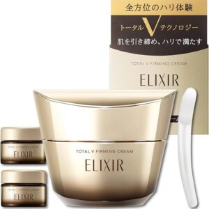 ELIXIR Total V Firming Cream, 1.8 oz (50 g) + 0.4 oz (10 g), Emulsion Lotion, Cream, Omnidirectional Hari, Aging Care, Shiseido
