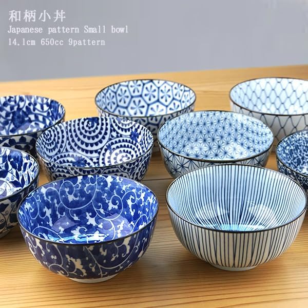 K's Kitchen Small Rice Bowl, 650 cc, 5.5 inches (14.1 cm), Small Donburi Ochazuke Bowl, 9 Patterns to Choose from, Small, Rice Bowl, Fashionable, Japanese Pattern, Made in Japan, Mino Waki, Mini Udon, - Image 2