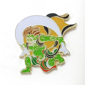 Pin Badge Fujin God Pin Badge Souvenir Japanese Style Japan Tourism Local Old Fashioned Traditional Folk Art Travel