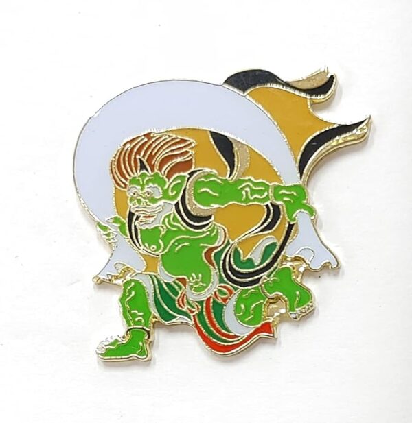 Pin Badge Fujin God Pin Badge Souvenir Japanese Style Japan Tourism Local Old Fashioned Traditional Folk Art Travel