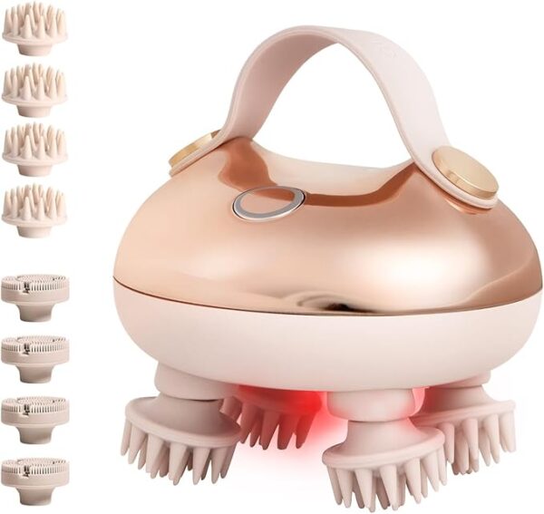 arboleaf Electric Scalp Brush, Scalp Care (Supervised by Estheticians), Head Spa, Scalp Cleaning, Scalp Care, Suitable for Scalp, Face/Whole Body, 3D Operation, Wide Range of Red LED Esthetics, Beauty