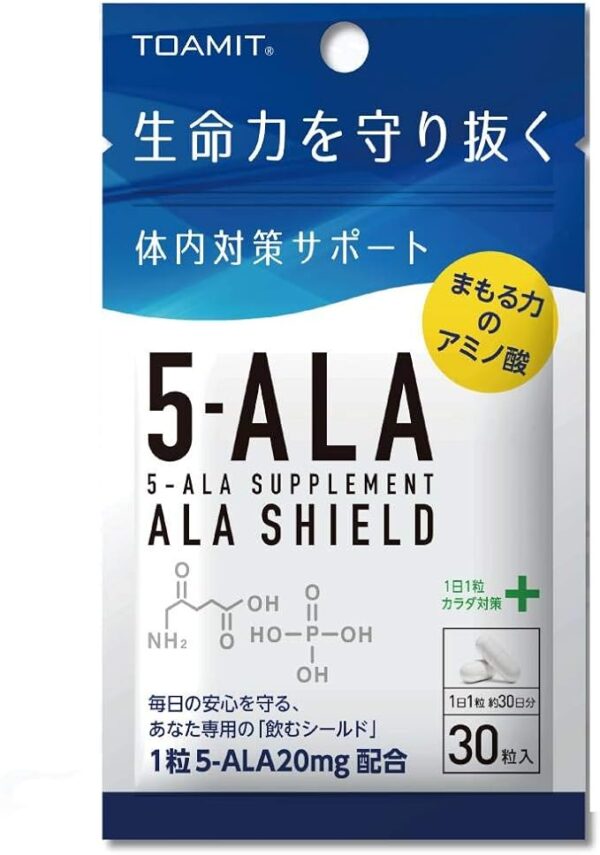 TOA NUTRISTICK TOAMIT TOA 5-ALA Supplement, 30 Tablets, 5-Aminolevulinic Acid, Made in Japan
