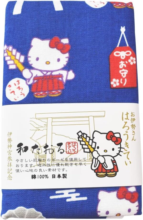 Mie Limited Edition, Japanese Taoru, Ise Jingu Shrine Visit Commemorative Ose-san Haharekitei DIKM Towel, Gauze Towel, Hello Kitty, Ise Shima, Mie Prefecture, Souvenir, Local Characters, Miscellaneous