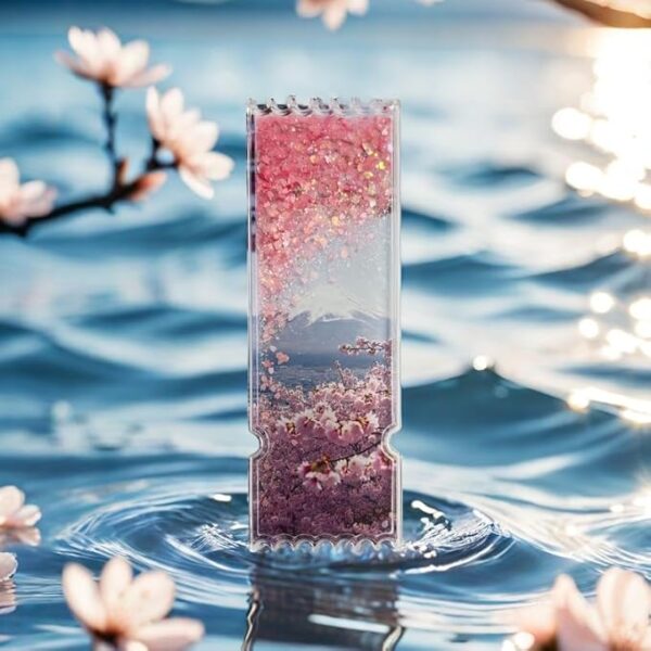 XIOUDO Mt. Fuji x Cherry Blossom Moving Sand Art Magnet, For Refrigerators, Stylish Interior Decoration, Japanese Design, Japanese Souvenir, Gifts, Artisan's Supervision, Cherry Blossom Dancing Magnet - Image 3