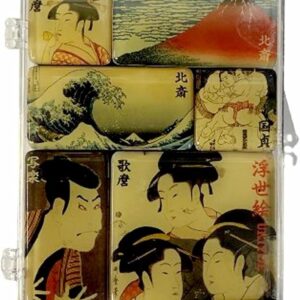Ukiyo-e Magnets Set of 6 Ukiyo-e Japanese Magnets Souvenir Katsushika Hokusai Red Fuji Hokusai Namuraku Karaku Utamaro Vidro Sanbijin Kunisada Sumo Prints Kitagawa Utagawa Utagawa Utagawa Kunisada
