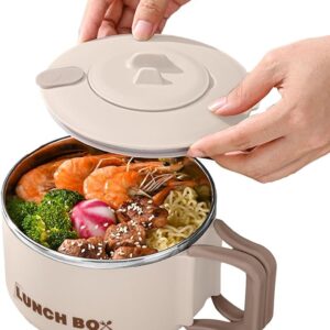 ramen bowl with lid | 1200l ramen bowl ramen cooker | Japanese ramen bowl, stainless steel noodle cooker, portable bowl for home, office, dorm room uskela