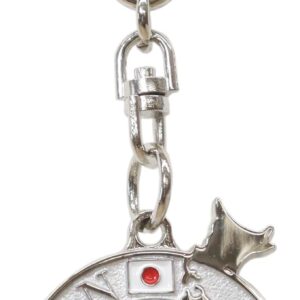 Castle Enterprise Japan Souvenir Keychain (Japan Map Watermark, Silver)
