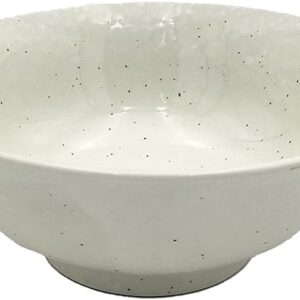 Mino Yaki 132-1305 Ramen Rice Bowl, Warp Type, Microwave Oven, Dishwasher Safe, Tableware, Snow Powder, Approx. 7.5 inches (19 cm), Made in Japan