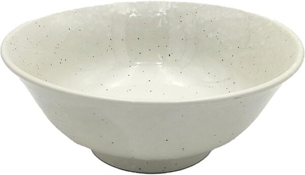 Mino Yaki 132-1305 Ramen Rice Bowl, Warp Type, Microwave Oven, Dishwasher Safe, Tableware, Snow Powder, Approx. 7.5 inches (19 cm), Made in Japan