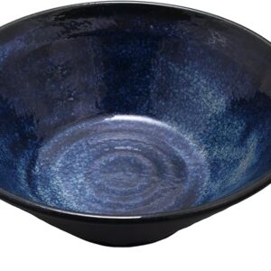 Mino Ware 131-1314 Kiln Degenerated Sogi Pattern, Ramen Bowl, Bowl, Bowl, Bowl, Noodle, Buckwheat, Diameter Approx. 7.8 x Height 3.0 inches (19.7 x 7.5 cm), Microwave Safe, Dishwasher Safe, Navy Blue,