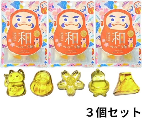 Noshu Takamura Wabekko Candy 1.8 oz (50 g) [Set of 3] Japan CANDY SOUVENIR GIFT Japanese Souvenir Gift Japanese Style Traditional Lucky Cat Daruma Sakura Sumo Sumo Mt. Fuji Inbound Overseas Travelers - Image 2