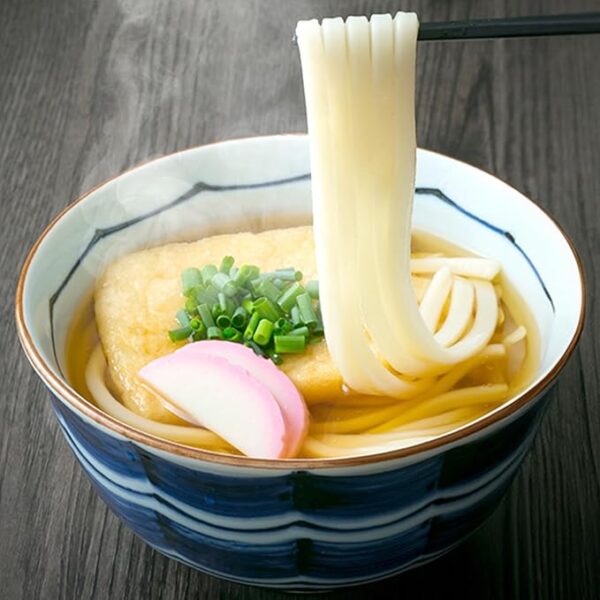 Hakata Udon Noodles with Chin Soup, Hakata Noodles, Soft Raw Udon Noodles for 5 Servings, with Dried Onions