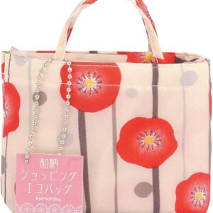 Kurochiku Japanese Pattern Shopping Eco Bag, Flower Housing Plum