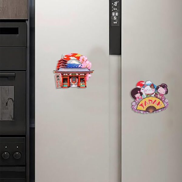 KRGNPLE 2 Pcs Magnetic Stickers, Japanese souvenir Fridge Magnet, Japanese Souvenir, 3D Type, Souvenir, Souvenir, Landmark Craft, Magnet, Cute, Idea, Collection, Accessories (Tokyo + JAPAN Fan) - Image 3
