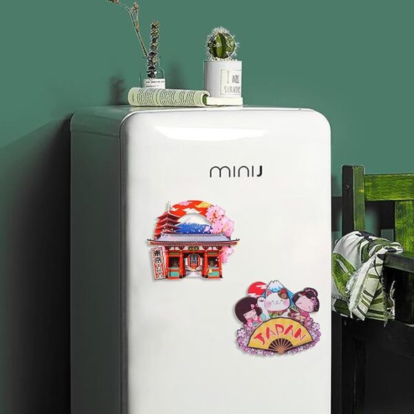 KRGNPLE 2 Pcs Magnetic Stickers, Japanese souvenir Fridge Magnet, Japanese Souvenir, 3D Type, Souvenir, Souvenir, Landmark Craft, Magnet, Cute, Idea, Collection, Accessories (Tokyo + JAPAN Fan) - Image 2