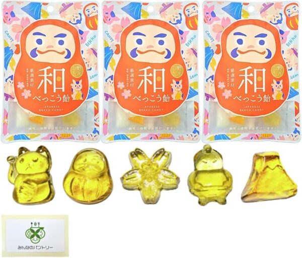 Noshu Takamura Wabekko Candy 1.8 oz (50 g) [Set of 3] Japan CANDY SOUVENIR GIFT Japanese Souvenir Gift Japanese Style Traditional Lucky Cat Daruma Sakura Sumo Sumo Mt. Fuji Inbound Overseas Travelers